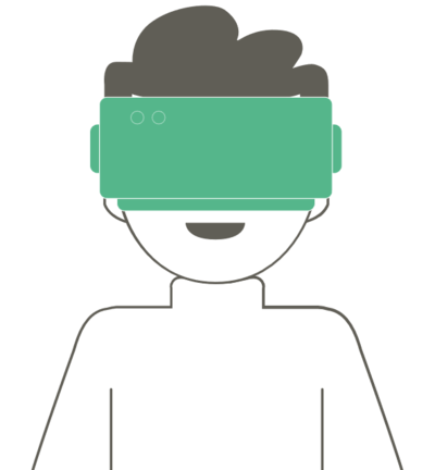 Männchen mit VR-Brille