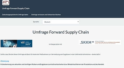 Screenshot Umfrage Forward Supply Chain